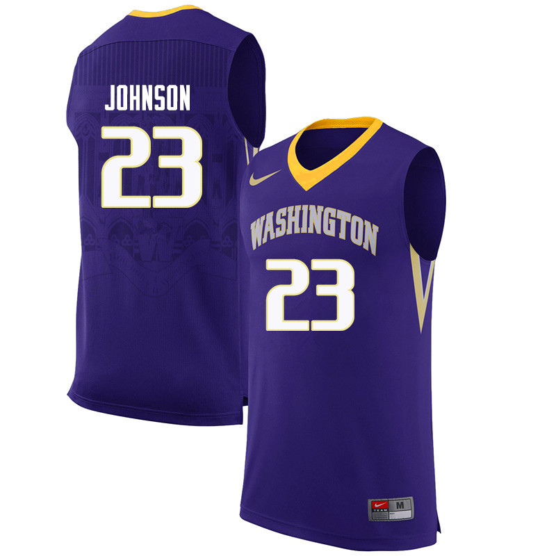 Men Washington Huskies #23 Carlos Johnson College Basketball Jerseys Sale-Purple